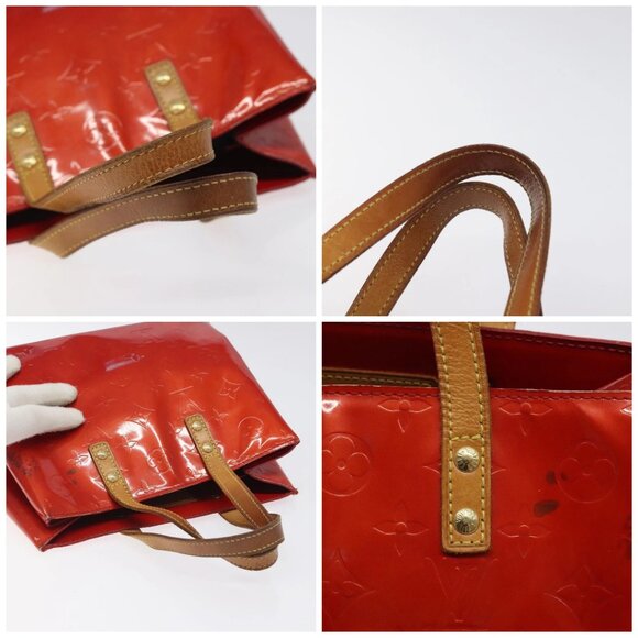 LOUIS VUITTON Monogram Vernis Reade PM Hand Bag Red Rouge M91088 LV Auth 120043 - Picture 16 of 16